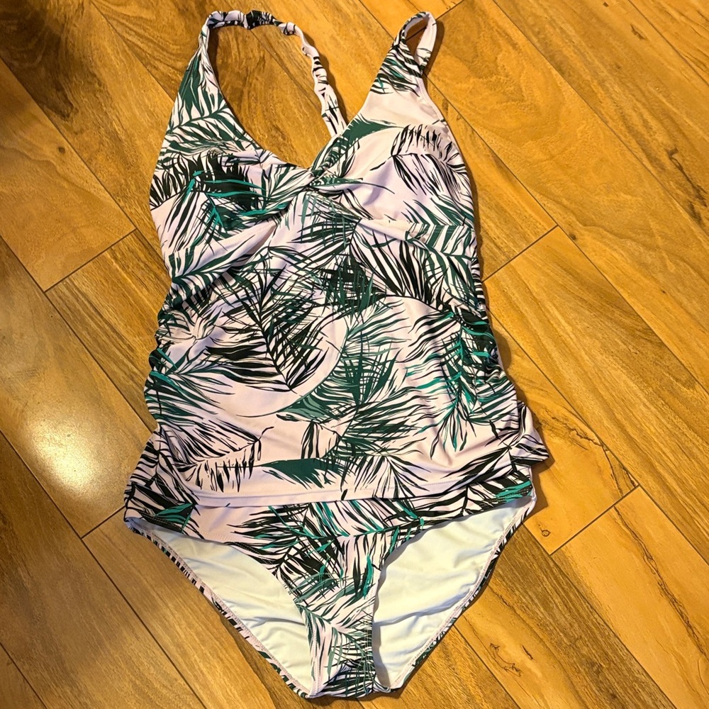 Tropical Leaf Print tankini